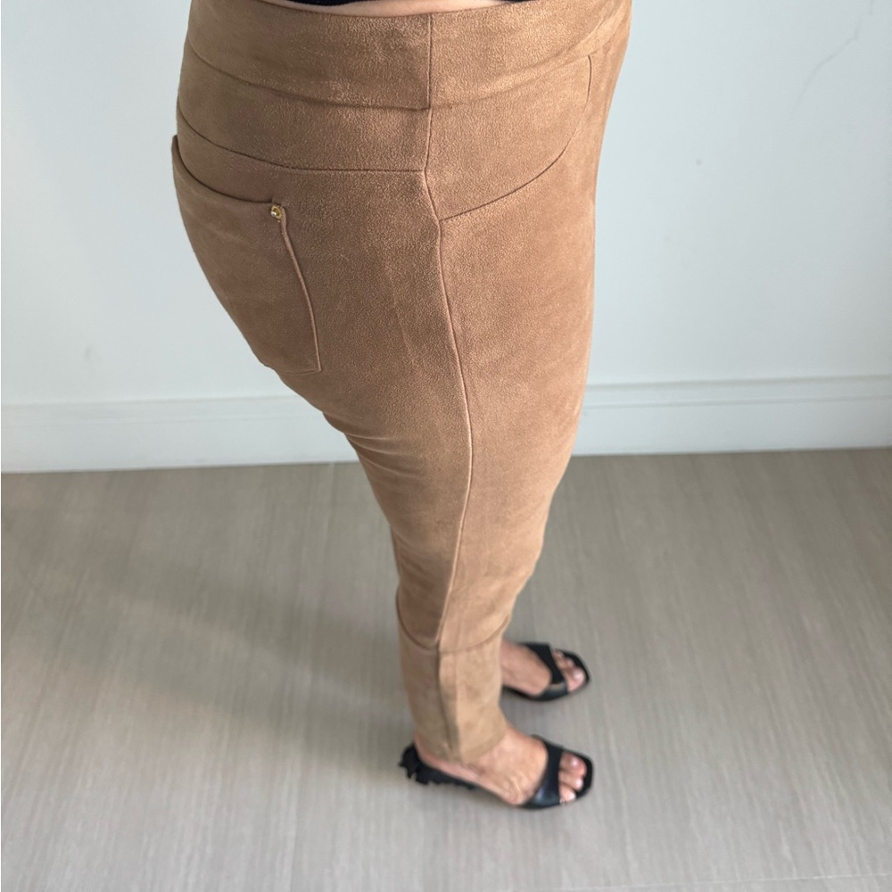Lila Rose Suede Beige Fabric Pant.